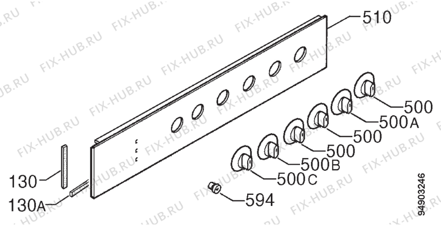 Взрыв-схема плиты (духовки) Privileg 155645_8696 - Схема узла Command panel 037